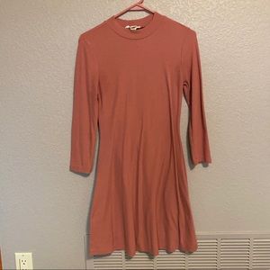 Turtle neck pink dress